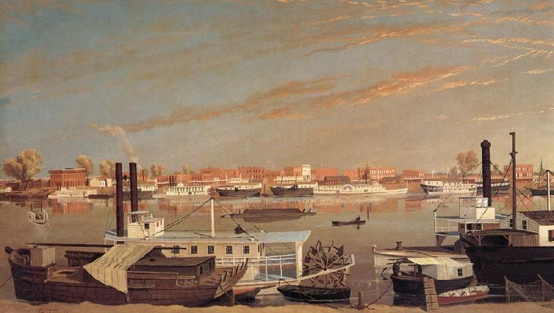 George Tirrell View of Sacramento,California,From Across the Sacramento River Spain oil painting art